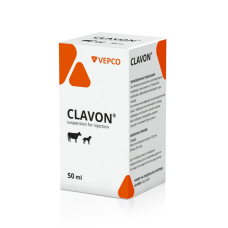 クラボン (アモキシシリン 140 mg/ml,クラブラン酸35mg/ml) 50 ml注射液／Clavon( 140 mg/ml Amoxicillin, clavulanic acid35mg/ml )50 ml injectable